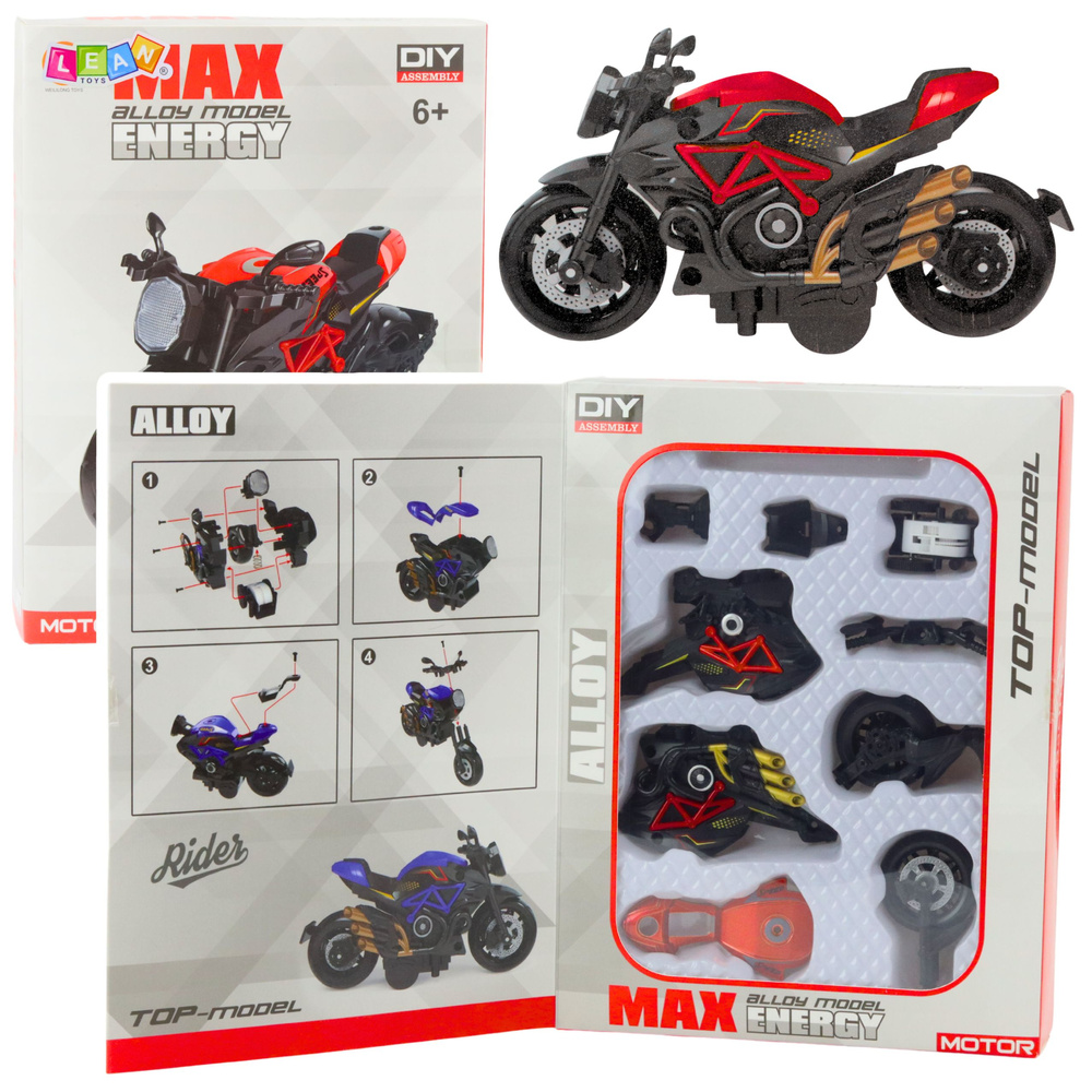 Motociklo modelis surinkimui 1:14 oranžinis