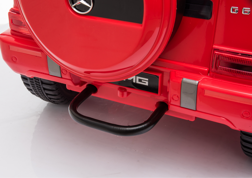 Raudonas mercedes g63 akumuliatorinis automobilis vaikams