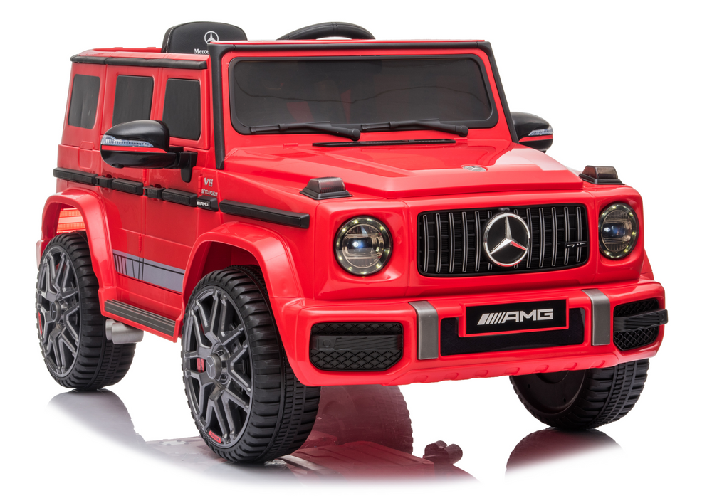 Raudonas mercedes g63 akumuliatorinis automobilis vaikams