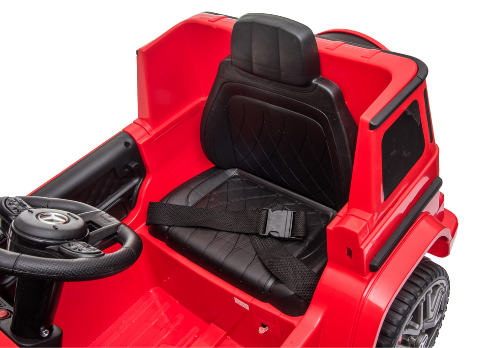 Raudonas mercedes g63 akumuliatorinis automobilis vaikams