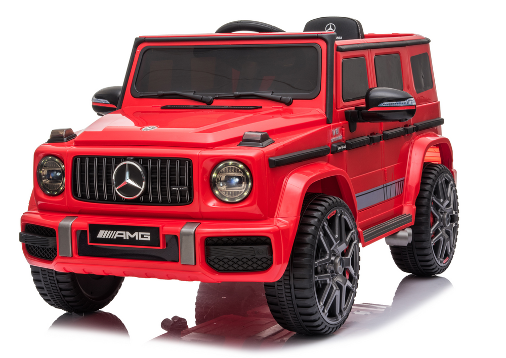 Raudonas mercedes g63 akumuliatorinis automobilis vaikams