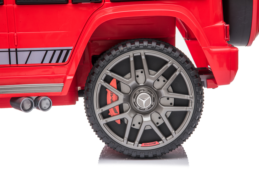 Raudonas mercedes g63 akumuliatorinis automobilis vaikams