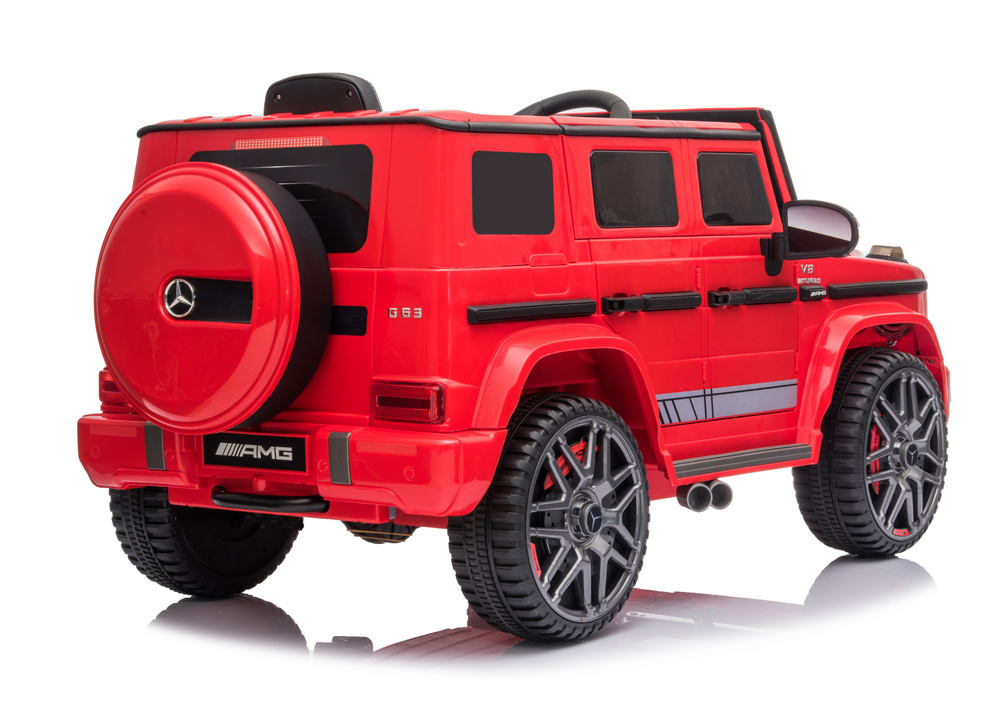 Raudonas mercedes g63 akumuliatorinis automobilis vaikams