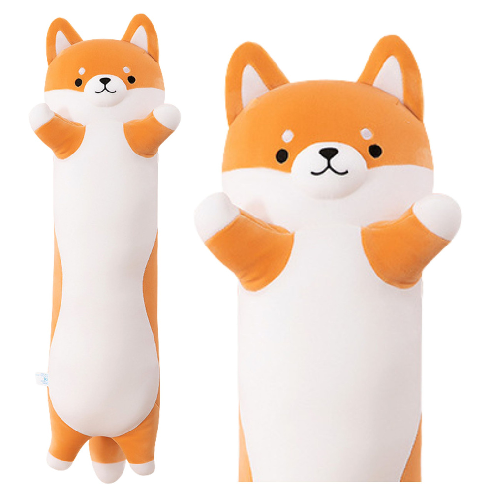 Pliušinis šuniukas shiba, 60 cm, raudonai baltas