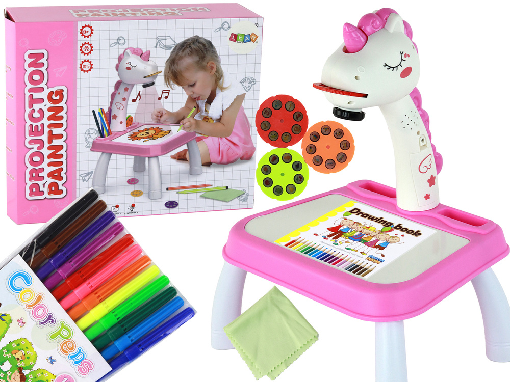 Piešimo projektorius/kūrybinis stalas lean toys vienaragis