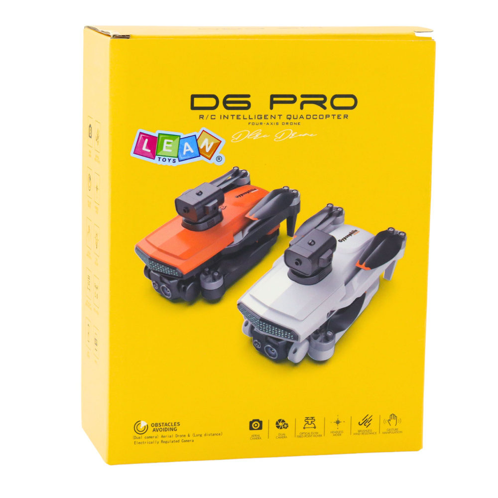 Šviesiai pilkas dronas su kamera d6 pro