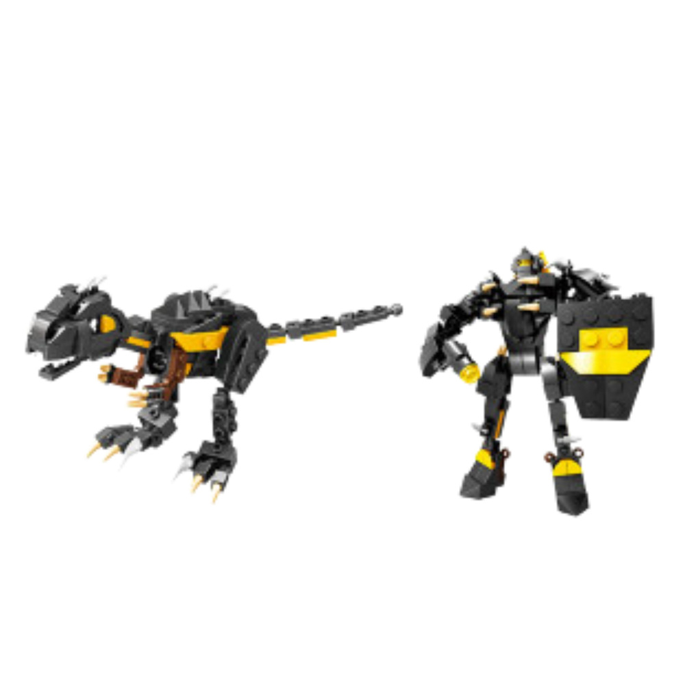 Konstruktorius 2-in-1: dinozauras ir robotas, 57-70 detalių