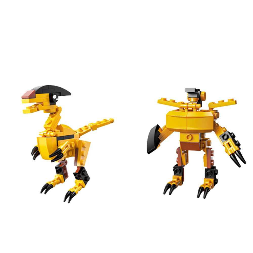 Konstruktorius 2-in-1: dinozauras ir robotas, 57-70 detalių