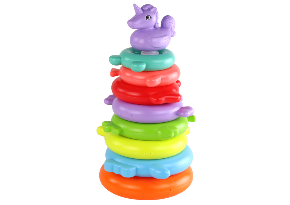 Žaislinė piramidė su žiedais lea toys vienaragis