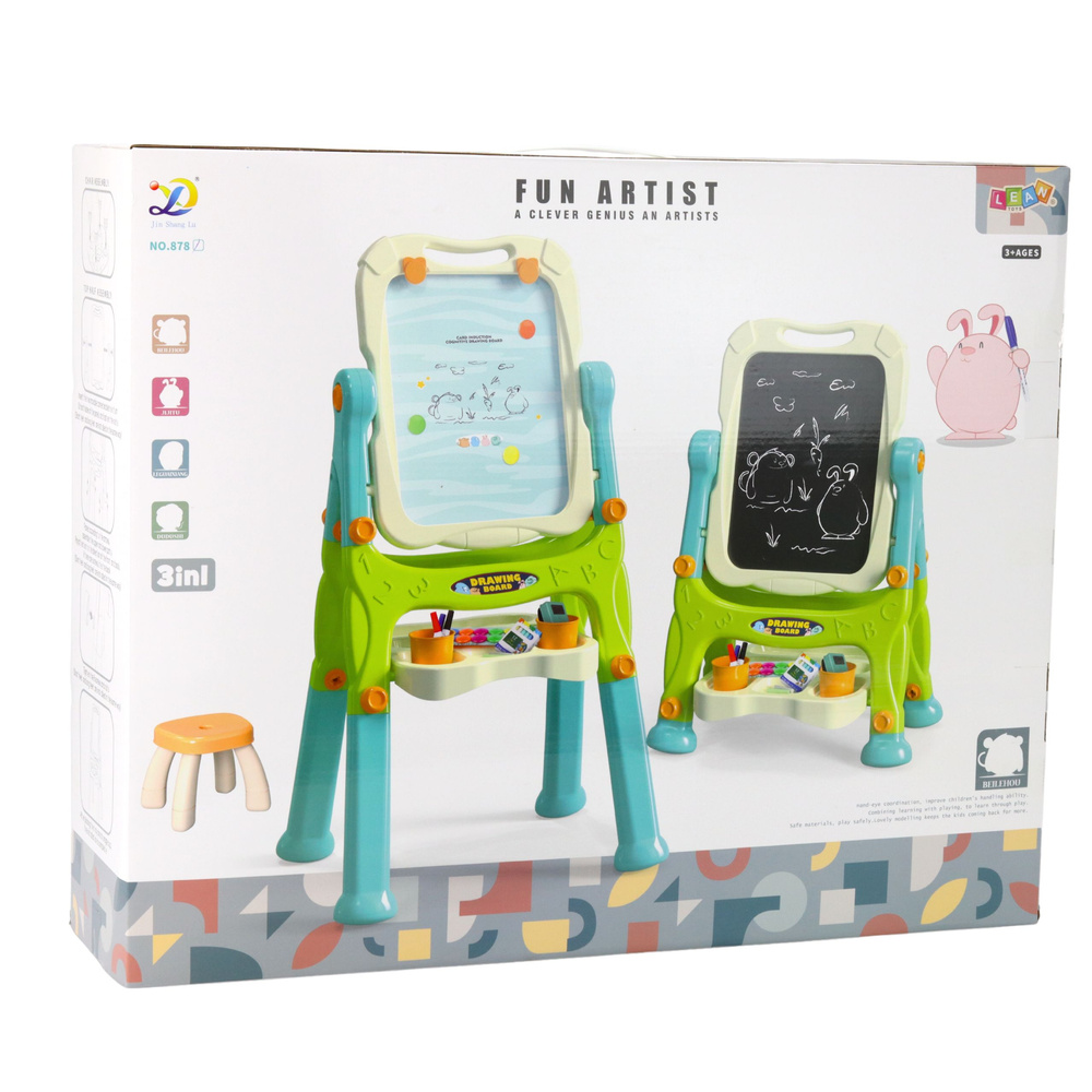 Dvipusė mokomoji lenta su priedais, 3-in-1