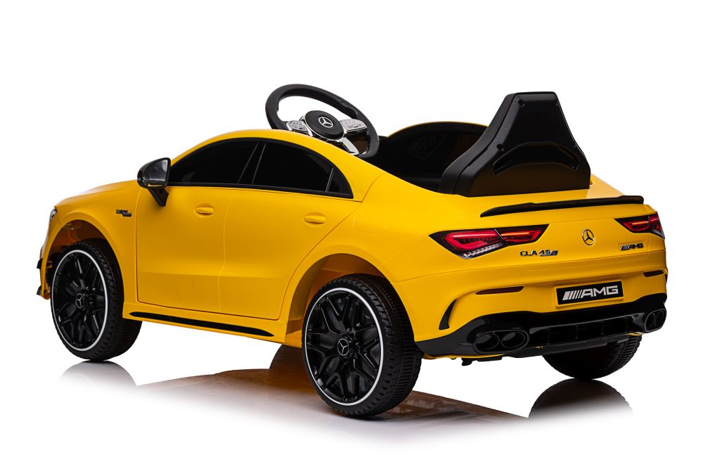 Vienvietis elektromobilis vaikams mercedes cla 45s amg, geltonas