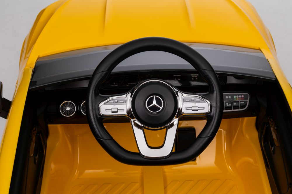 Vienvietis elektromobilis vaikams mercedes cla 45s amg, geltonas