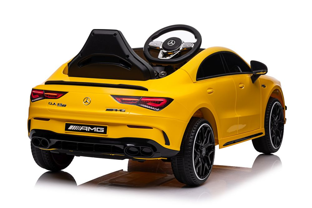 Vienvietis elektromobilis vaikams mercedes cla 45s amg, geltonas