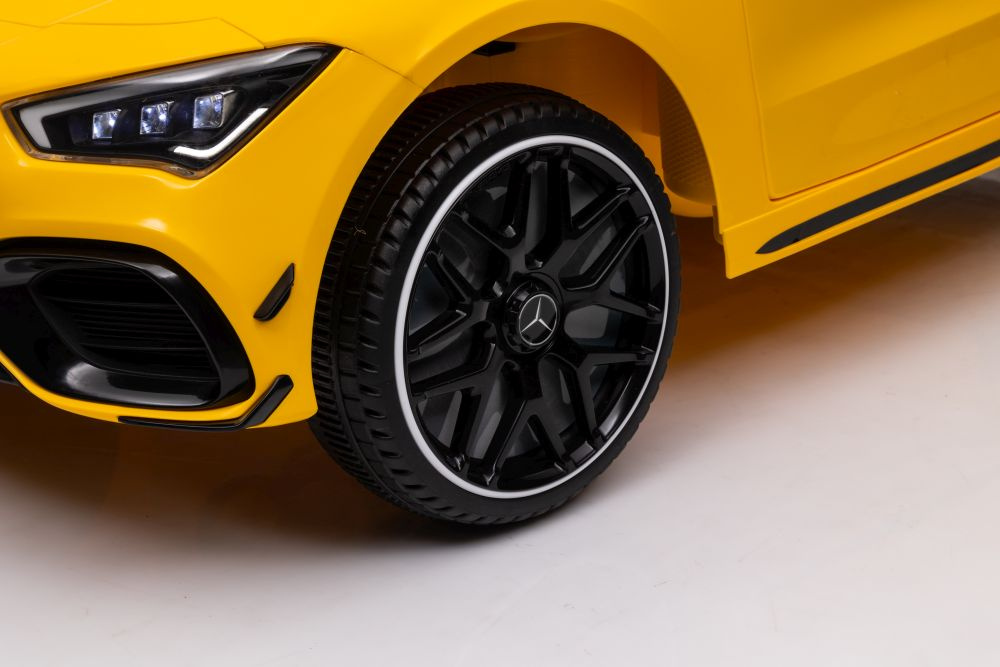 Vienvietis elektromobilis vaikams mercedes cla 45s amg, geltonas