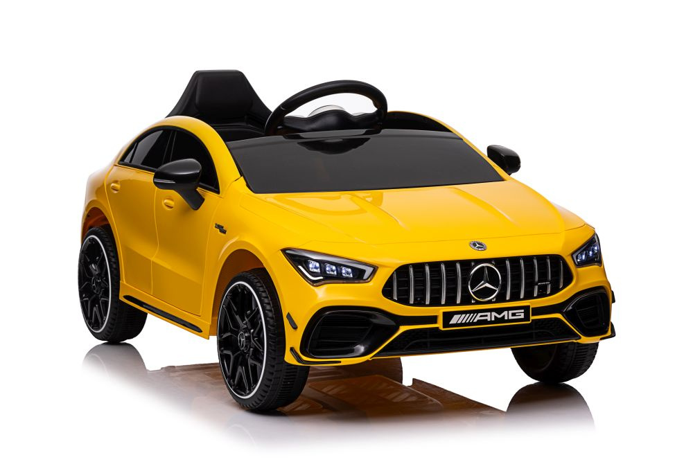 Vienvietis elektromobilis vaikams mercedes cla 45s amg, geltonas