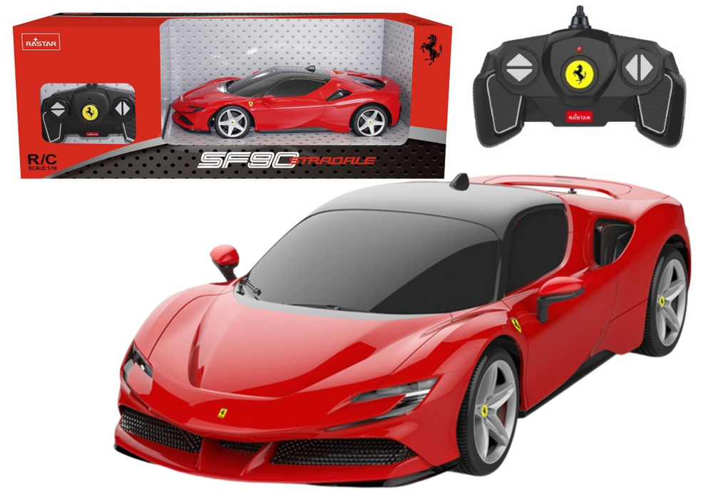 Nuotoliniu Būdu Valdomas Automobilis Ferrari Sf90 Stradale 1:18, Raudonas