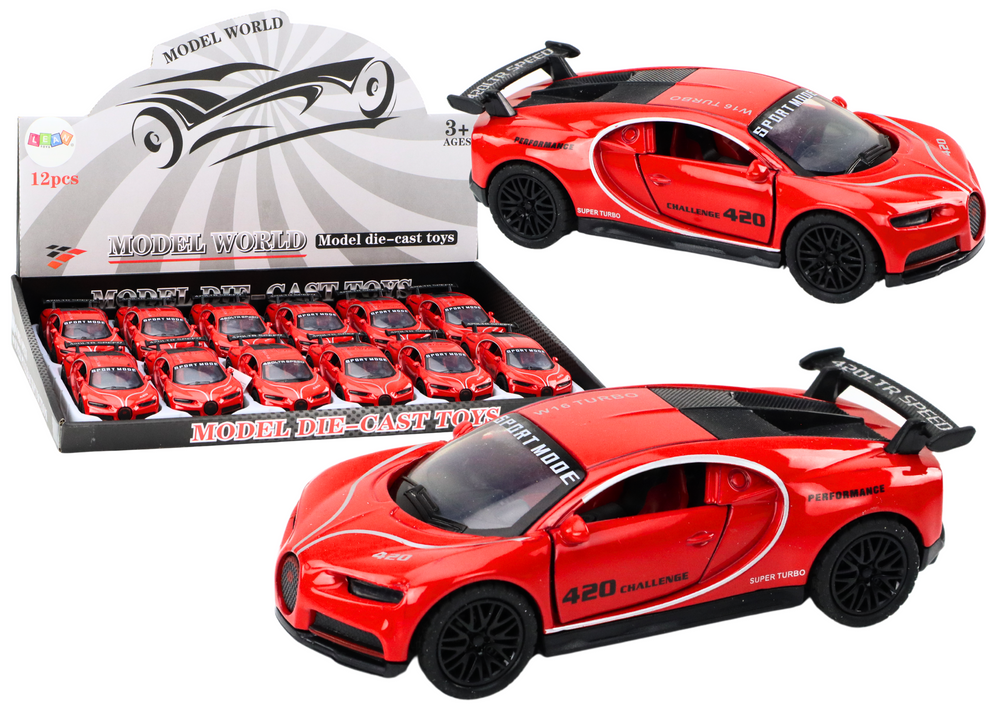 Raudonas sportinis automobilis, 1:32 masteliu