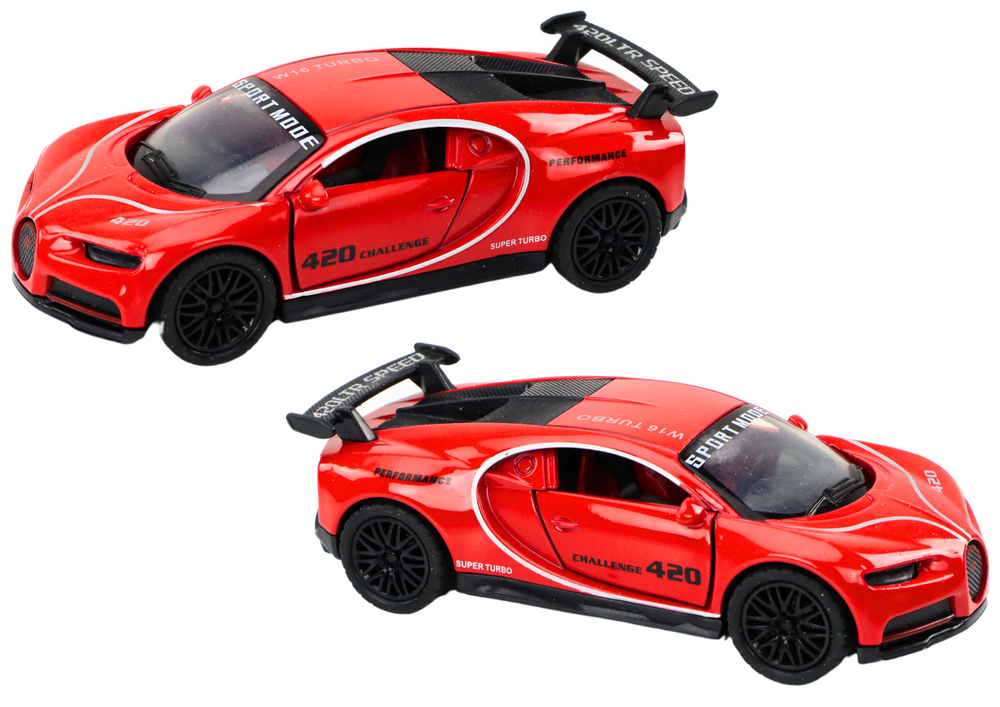 Raudonas sportinis automobilis, 1:32 masteliu
