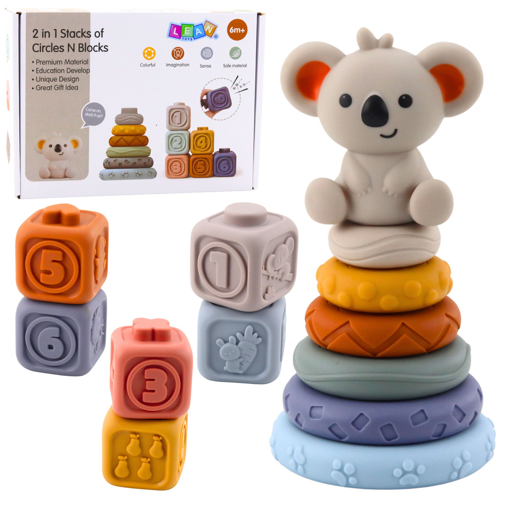 Montessori sensorinis bokštas su kaladėlėmis 13 vnt.