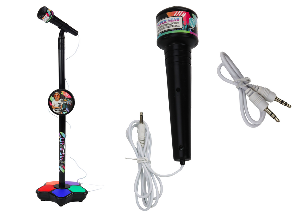 Mikrofonas su stovu vaikams lean toys, juodas 1