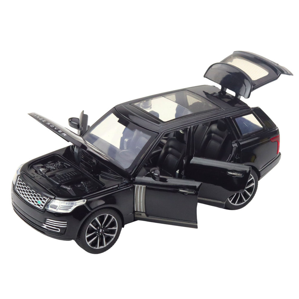 Modelis range rover 1:32 su garso efektais, juodas 2