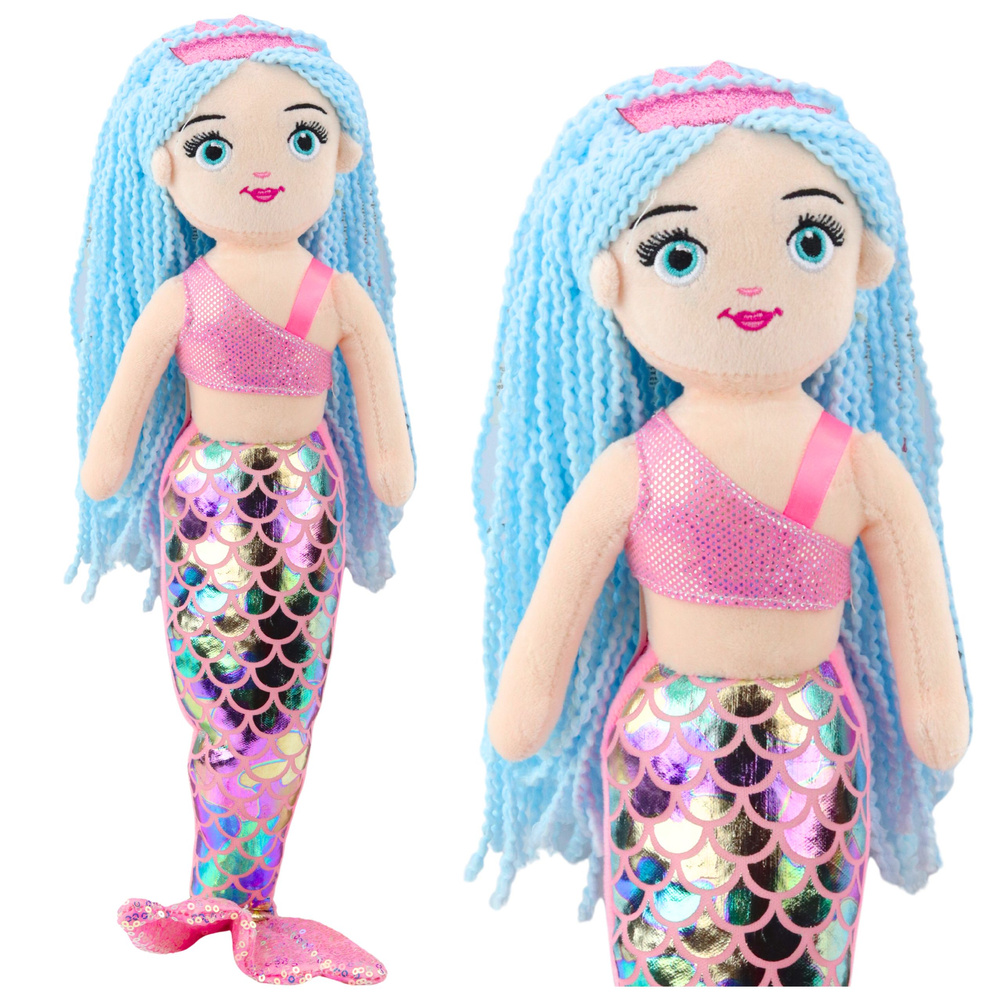 Pliušinė undinėlė su holografiniu uodegos efektu 48 cm