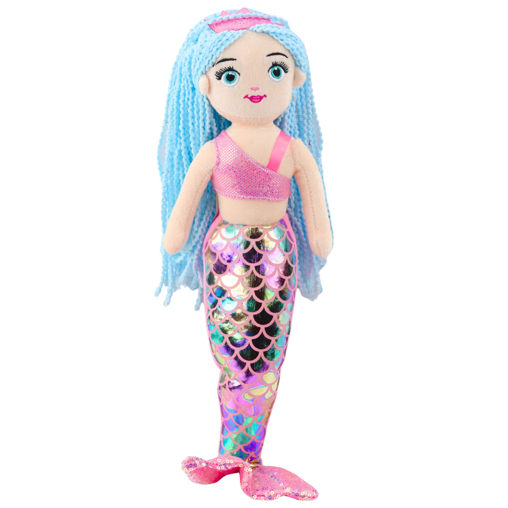 Pliušinė undinėlė su holografiniu uodegos efektu 48 cm