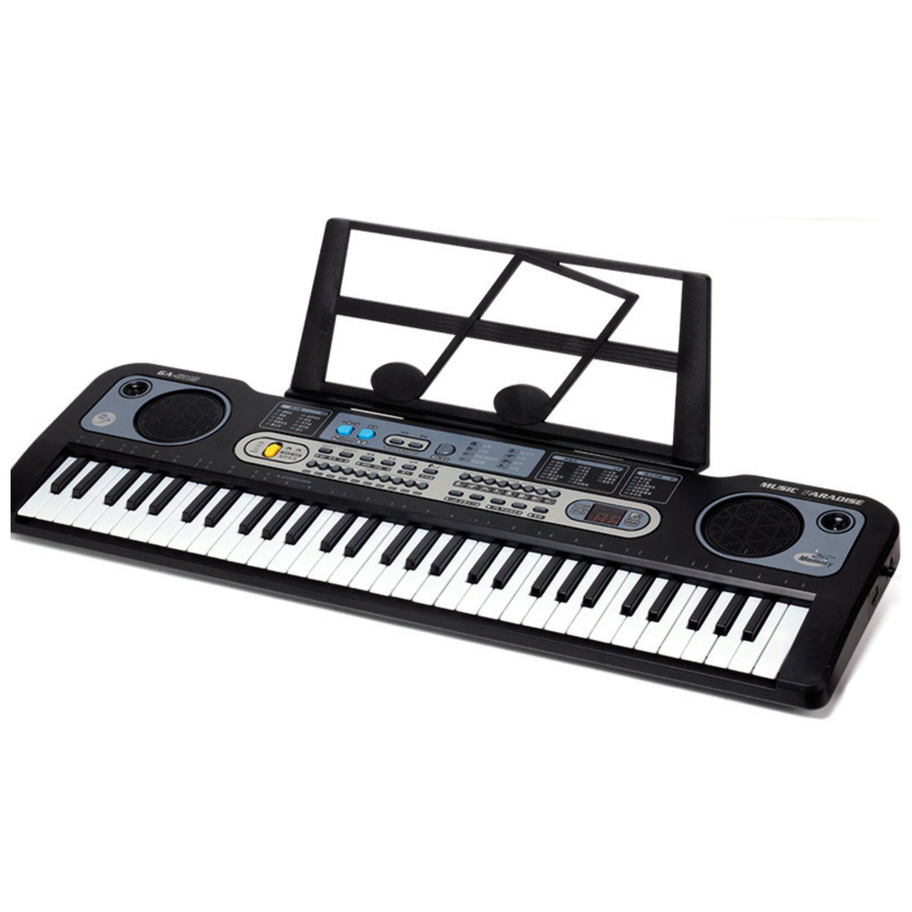 Elektroninis sintezatorius su mikrofonu ir muzikos stovu, 61 klavišas