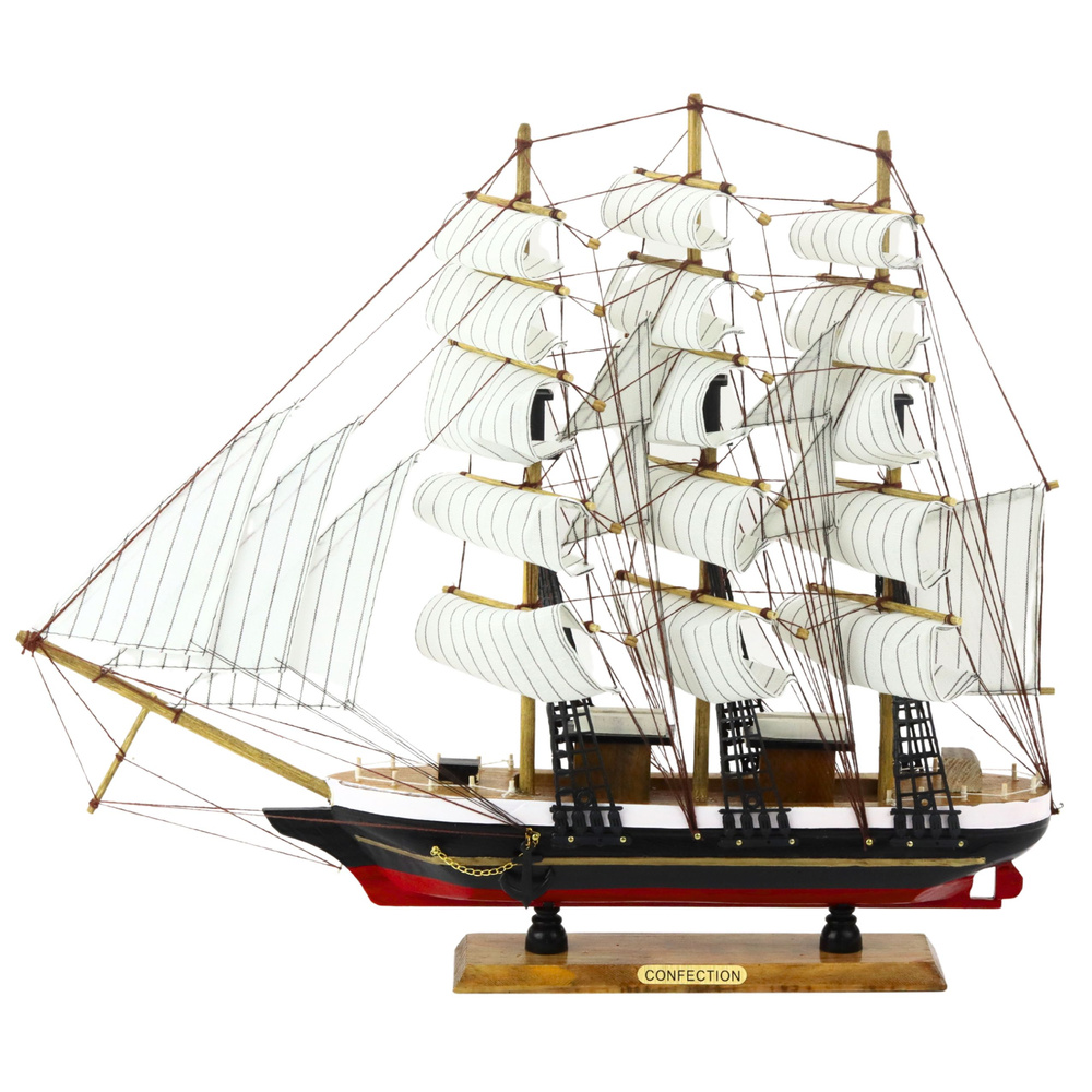 Dekoratyvinis trijų stiebų burlaivio modelis 53x45 cm