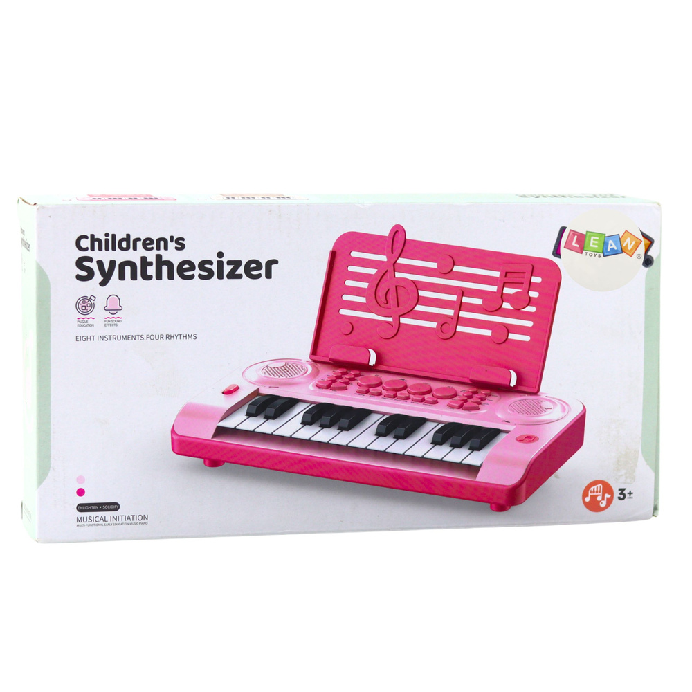 Vaikiškas pianinas su mikrofonu, 24 klavišai, rožinis 2