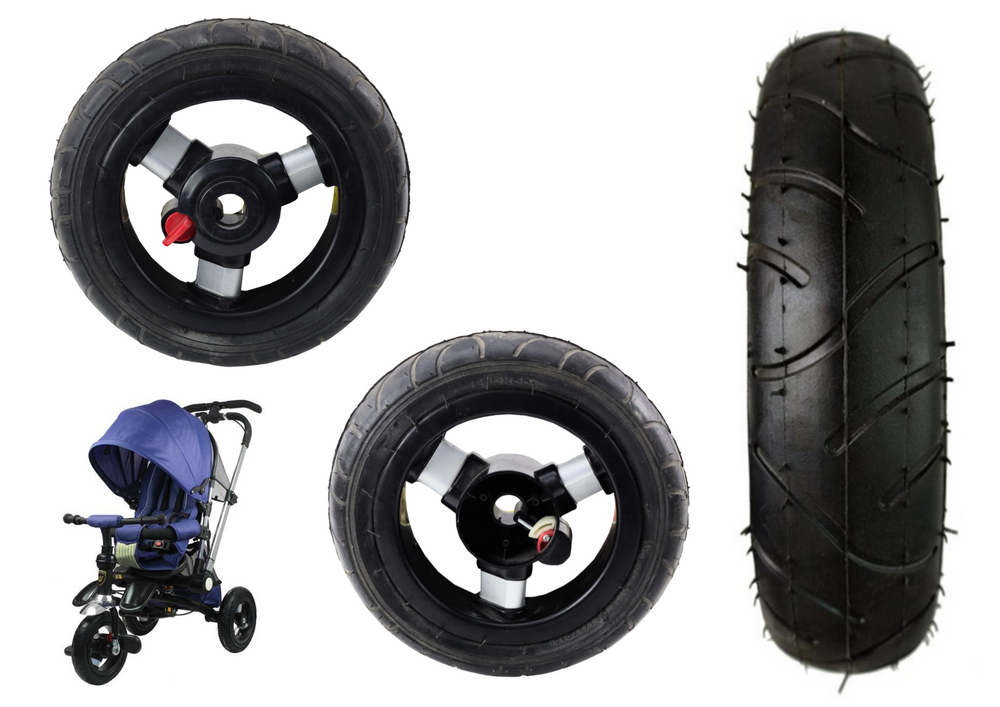 Priekinis plastikinis ratas su pripučiama guma PRO700 30x8 cm
