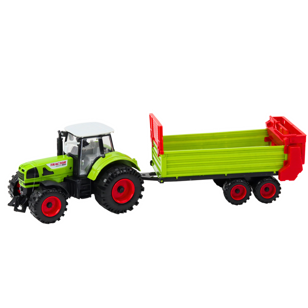 Žaislinis traktorius su priekaba 950 modelis, trinties pavara, 48 cm