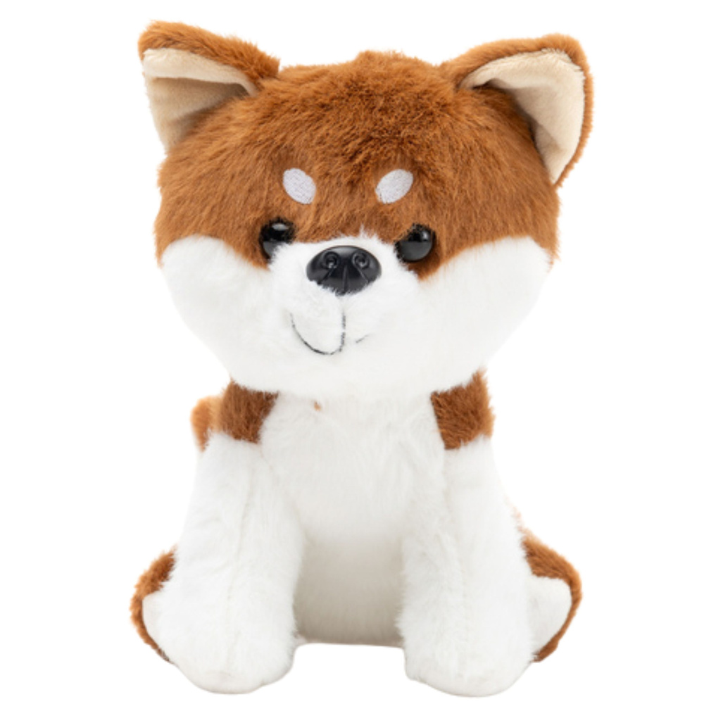 Pliušinis šuo shiba inu, rudas-baltas, 20 cm