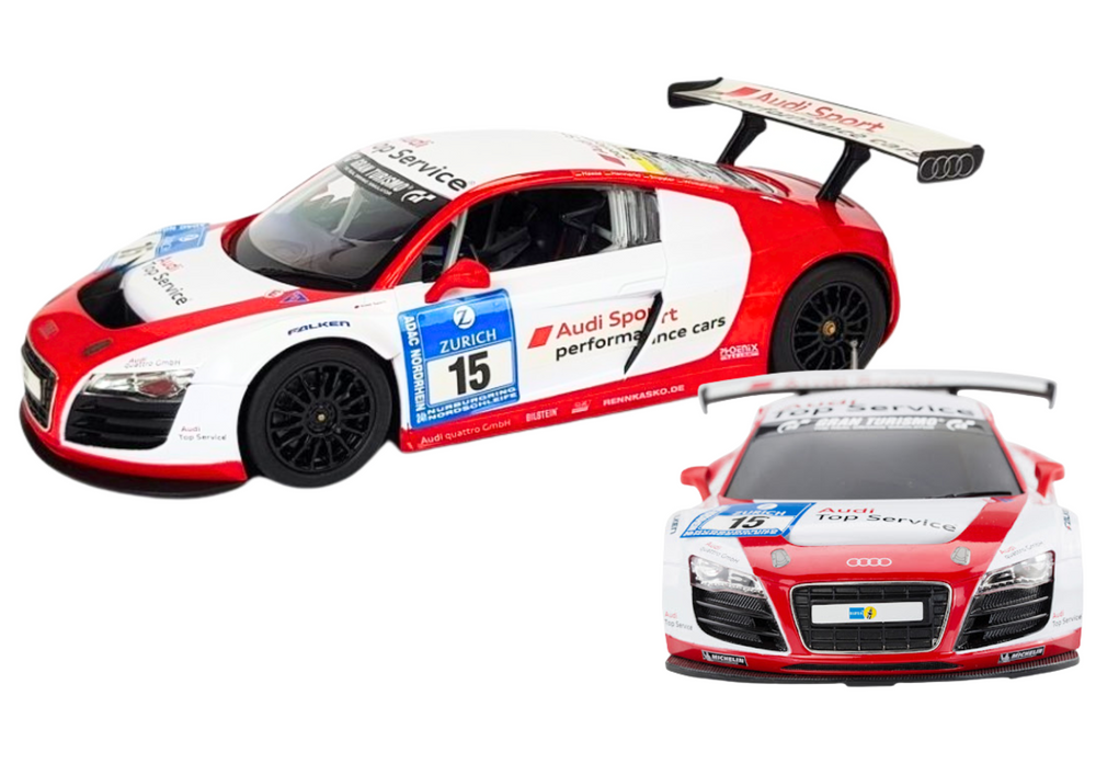 Nuotoliniu būdu valdomas sportinis automobilis audi r8 lms 1:24