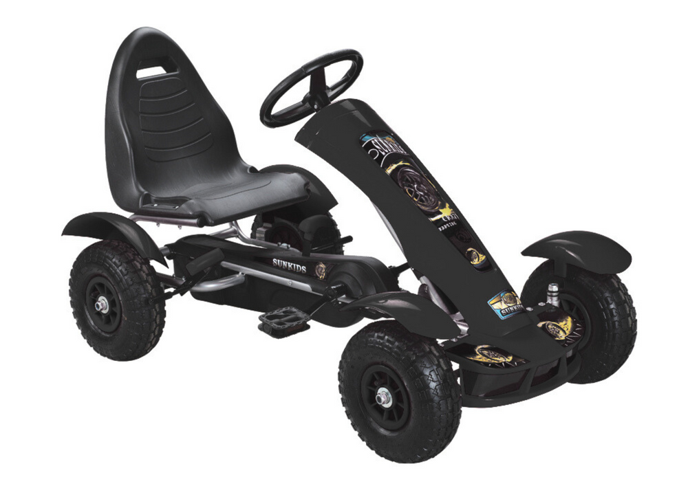 Kartingas su pedalais F618 juodas 113 cm