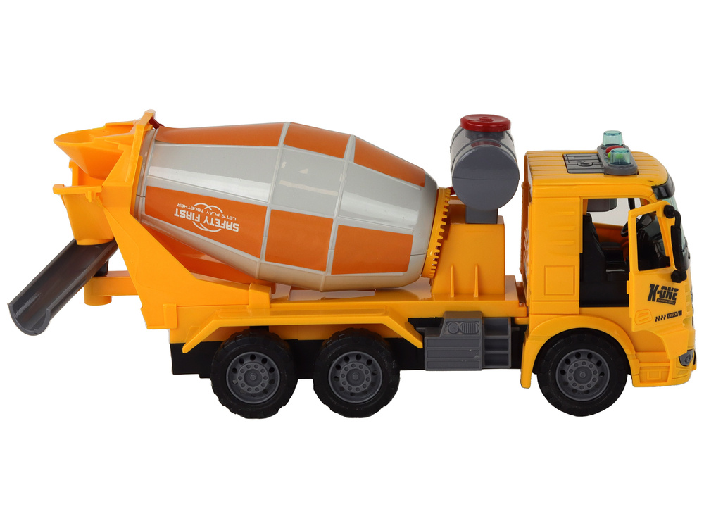 Betono maišytuvas su garso ir šviesos efektais, geltonas, 1:16 2