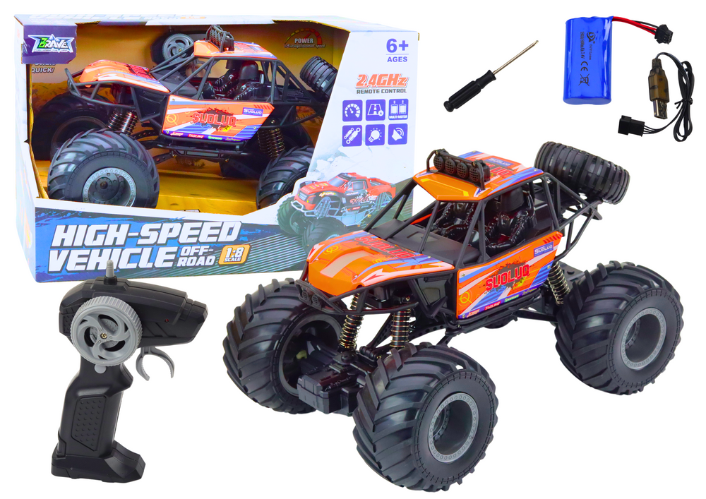 Bekelės radijo bangomis valdomas automobilis 1:8 su amortizatoriais