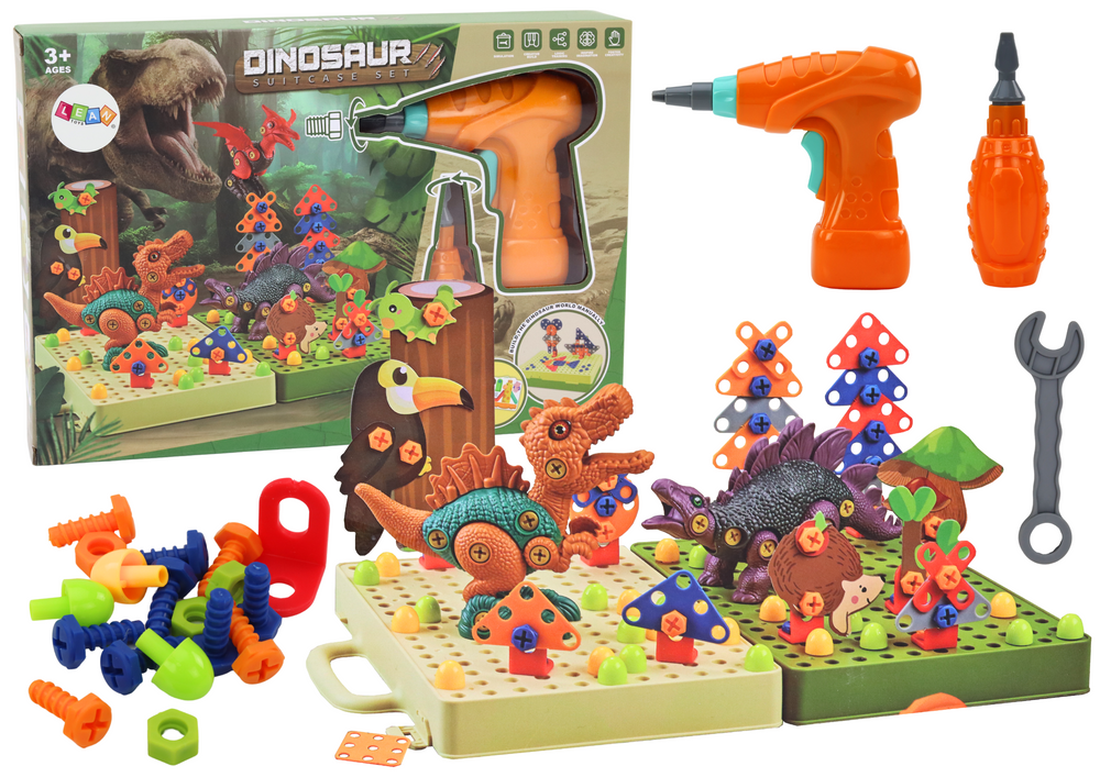 3D statybos dėlionės blokai Dinozaurai Lean Toys