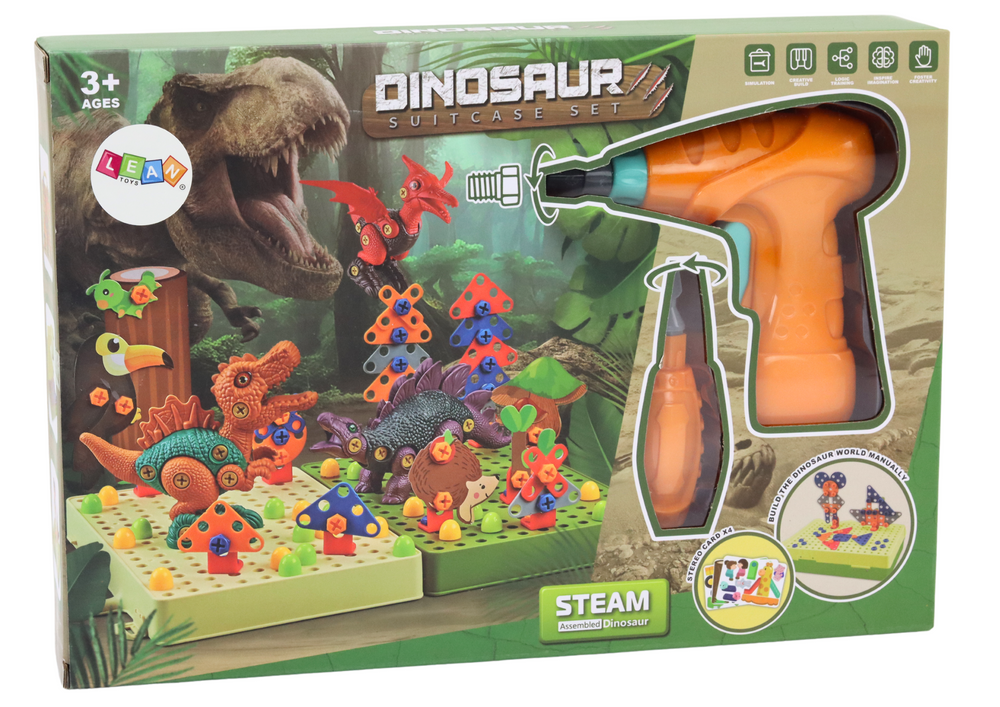 3D statybos dėlionės blokai Dinozaurai Lean Toys