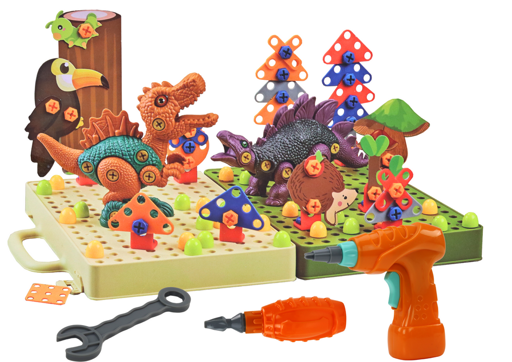 3D statybos dėlionės blokai Dinozaurai Lean Toys