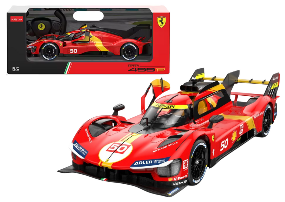 Raudonas nuotoliniu būdu valdomas ferrari 499p modelis 1:24