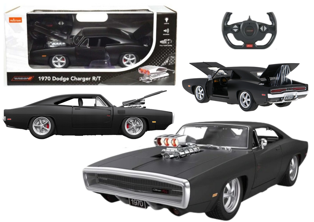 Nuotoliniu būdu valdomas automobilis Dodge Charger R/T 1:16 mastelio, juodas