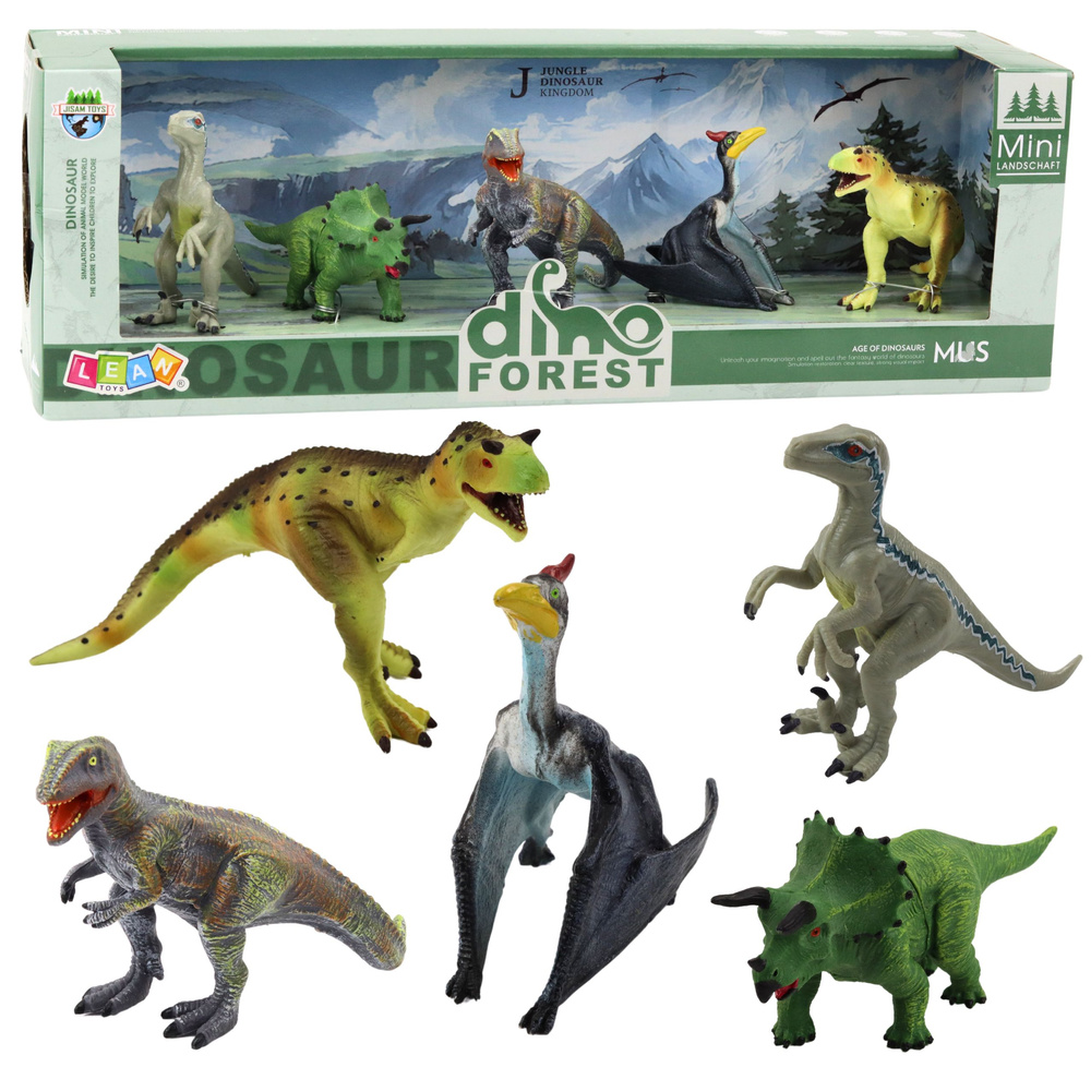 Dinozaurų figūrėlių rinkinys dino forest, 5 vnt.