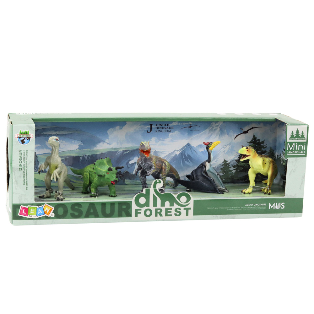 Dinozaurų figūrėlių rinkinys dino forest, 5 vnt.
