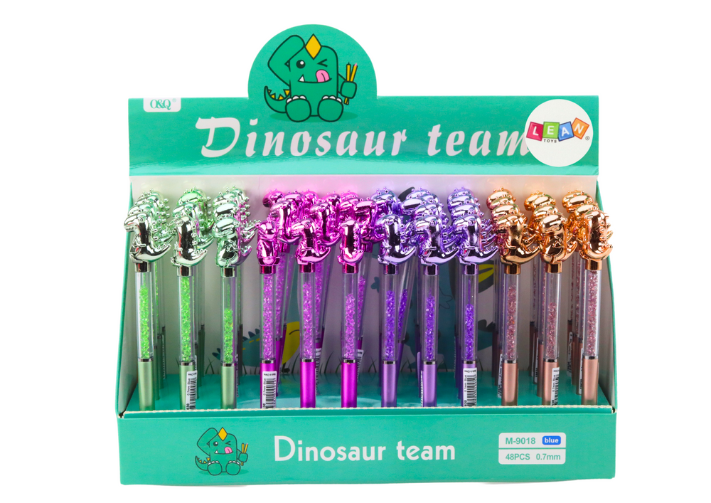 Dinozaurų rašiklis su deimantais, mėlynas, 0,7 mm