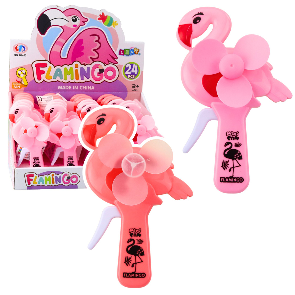 Rankinis ventiliatorius Flamingo, šviesiai ir tamsiai rožinis, 16 cm