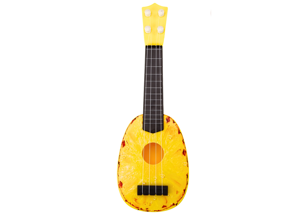 Vaikiška ukulelė su ananaso motyvu, 34 cm