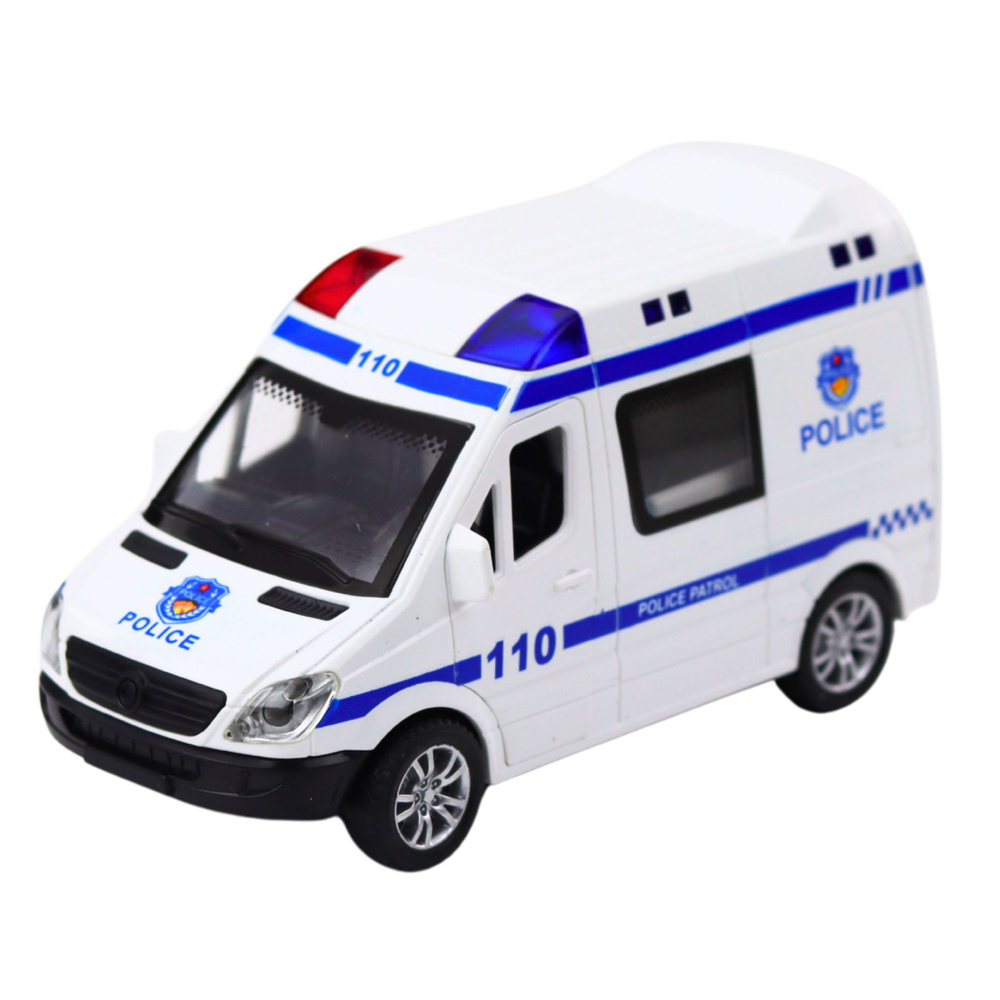Policijos automobilis arba greitoji su šviesomis ir garsais, 14x8x7 cm