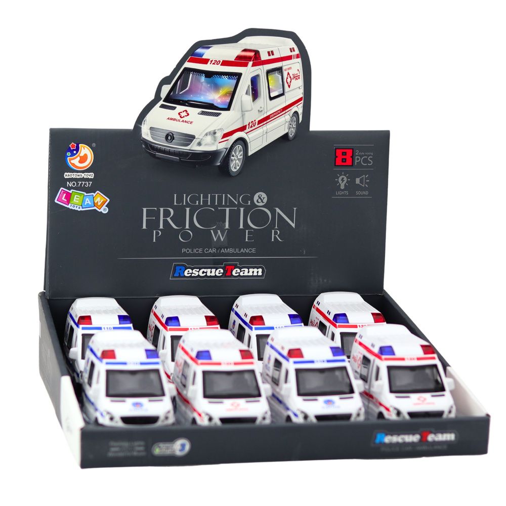 Policijos automobilis arba greitoji su šviesomis ir garsais, 14x8x7 cm