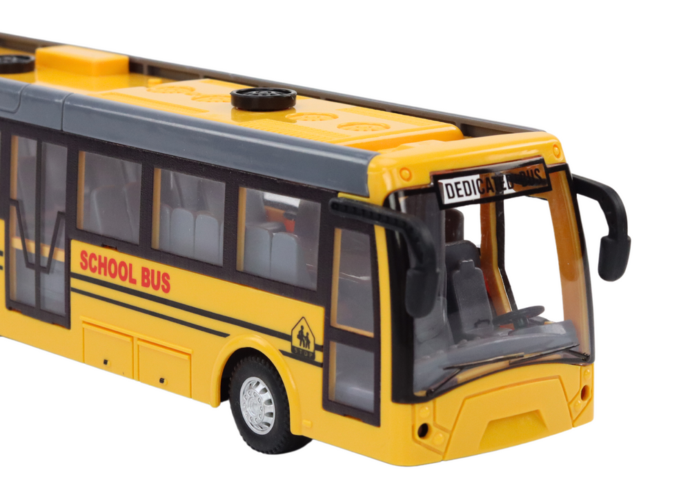 Nuotoliniu būdu valdomas mokyklinis autobusas lean toys, geltonas, 37x5x4 cm